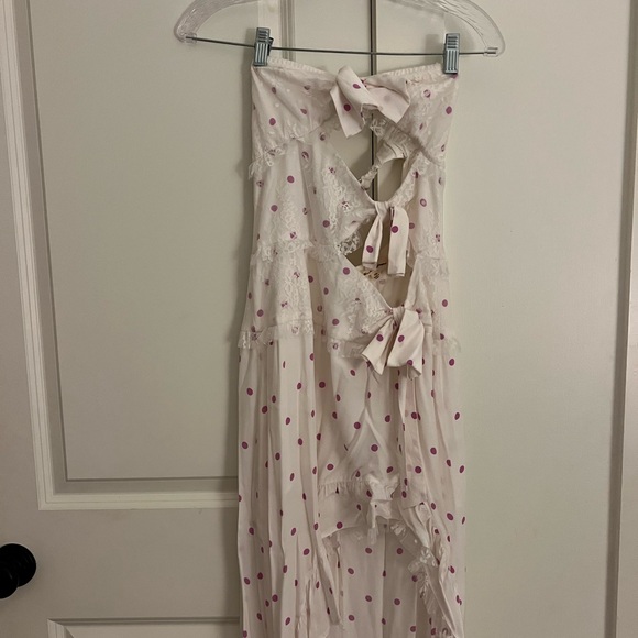 For Love and Lemons Praline Polka Dot purple asymmetrical dress - Picture 3 of 8